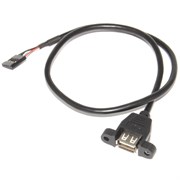 Кабель (переходник) USB 2.0 (AF) - USB 5 pin (на материнскую плату), с креплением, 0.5 м