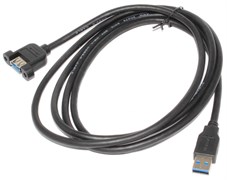 Кабель (удлинитель) USB 3.0 AF "мама" - USB 3.0 AM "папа", с креплением на корпус, 2 м