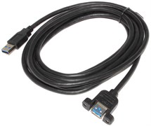 Кабель (удлинитель) USB 3.0 AF "мама" - USB 3.0 AM "папа", с креплением на корпус, 3 м