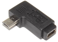 Переходник Micro USB "папа" - Mini USB "мама", угловой, левый, 90 градусов