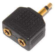Переходник (разветвитель) Jack 3.5 мм "папа" - 2 x Jack 3.5 мм "мама", моно, позолоченный
