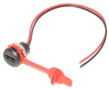 Разъём USB Type C (питание), "гнездо", на корпус, с кабелем