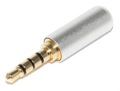 Разъём Mini Jack 3.5 мм, 4 pin (4 контакта), "папа", на кабель, под пайку