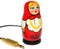 Микрофон оригинальный "Матрёшка", Mini Jack 3.5 мм, 1.5 м, сделано в России