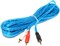 Кабель Mini Jack 3.5 мм - 2 x RCA "Тюльпаны", 5 метров, синий