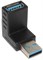 Угловой переходник USB 3.0 AM "папа" - USB 3.0 AF "мама", 90 градусов, повёрнут вниз