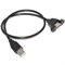 Кабель (удлинитель) USB 2.0 AF "мама" - USB 2.0 AM "папа", с креплением на корпус, 0.5 м