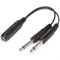 Переходник (разветвитель) Jack 6.3 мм "мама" (стерео) - 2 x Jack 6.3 мм "папа" (моно)
