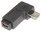 Переходник Micro USB "папа" - Mini USB "мама", угловой, левый, 90 градусов