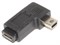 Переходник Mini USB "папа" - Micro USB "мама", угловой, левый, 90 градусов