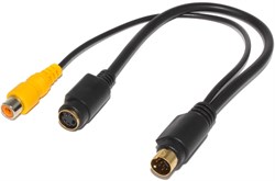 Переходник Mini-DIN 7 Pin - S-Video (Mini-DIN 4 pin) + RCA "Тюльпан"